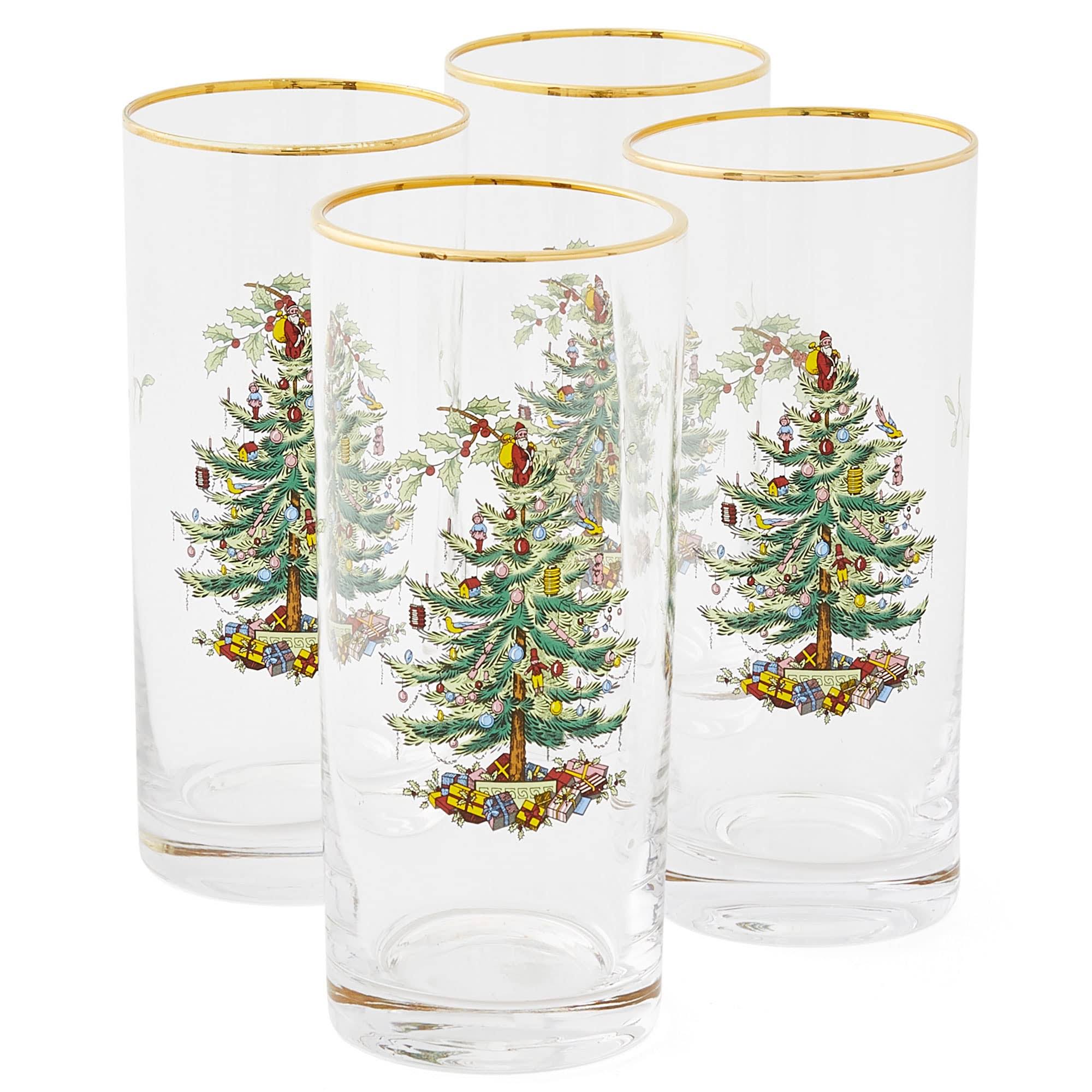 Spode Christmas Tree Highball Glasses, Set of 4