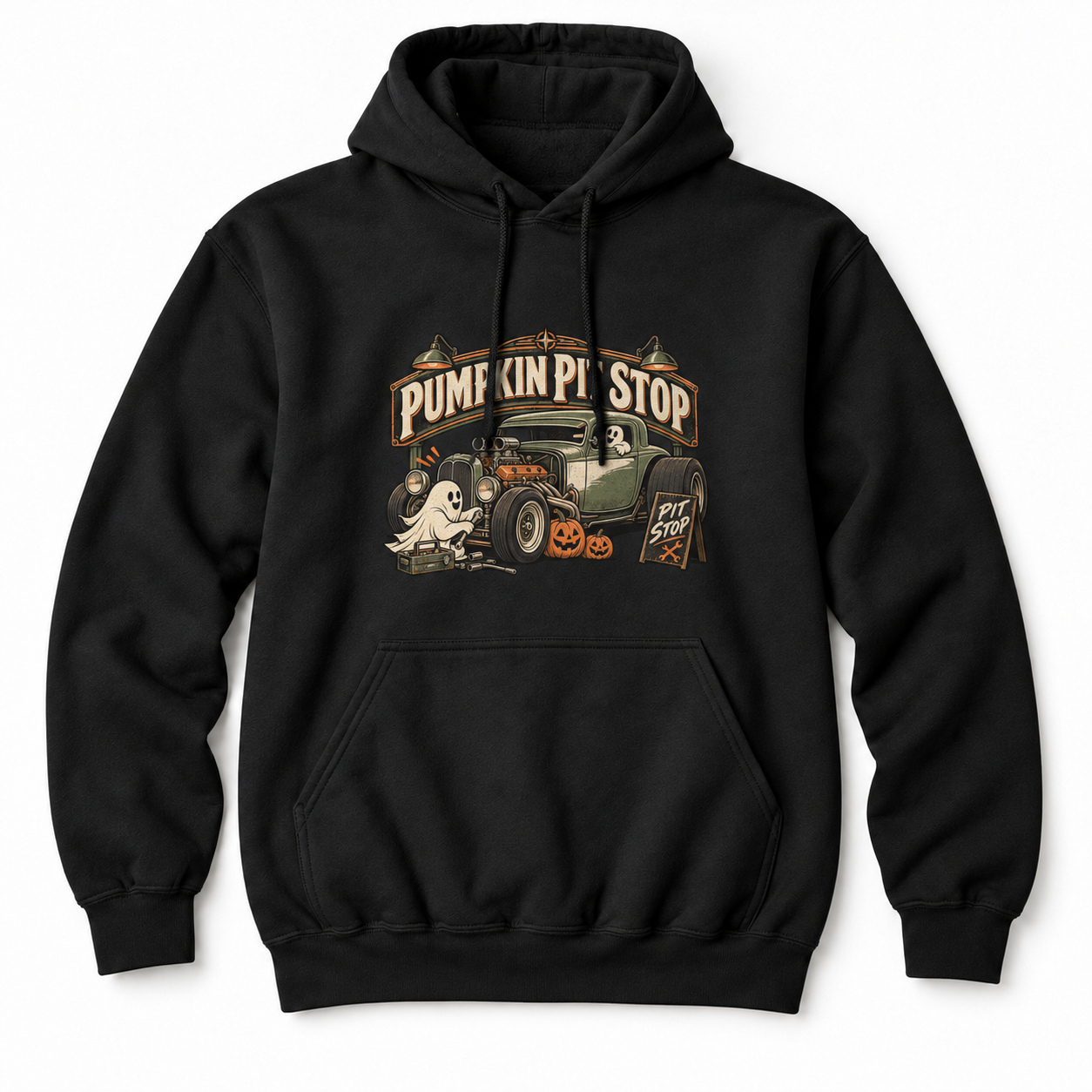 Pumpkin Pit Stop Hot Rod Hoodie