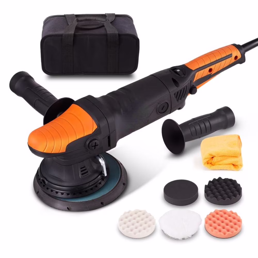 Random Orbital Sander 5 & 6-Inch, 350W Brushless Orbital Sander, 10,000 PRM 6 Variable Speed Electric Palm Sander with 20PCS Sandpapers, Dust Connector & Hose for Woodworking Detailing Sanding