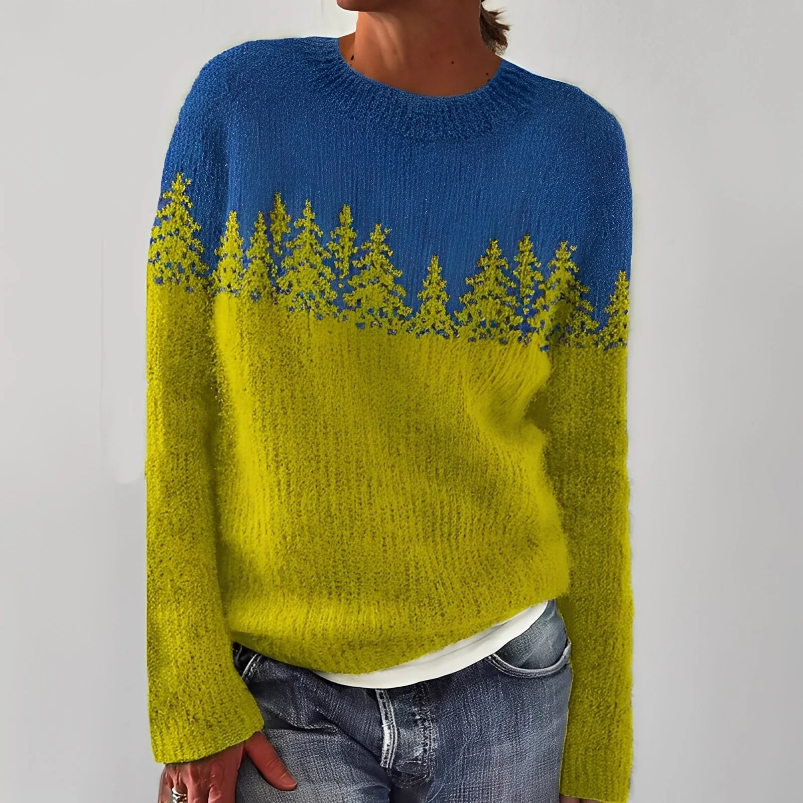 Heather - Pull classique à motif pour femme