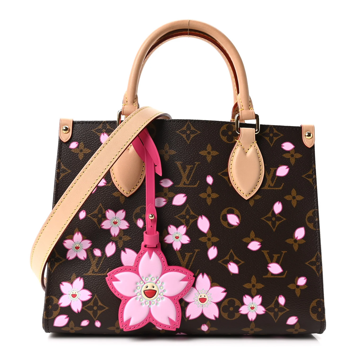 LV X TM Monogram Cherry Blossom Onthego PM Sakura Brown