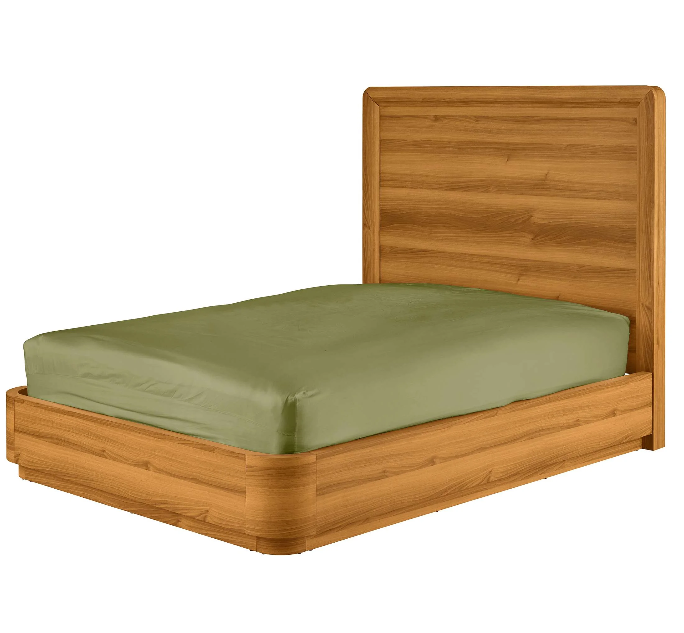 Juliet Curved Wood Platform Bed, Queen, Honey Brown - Image 5