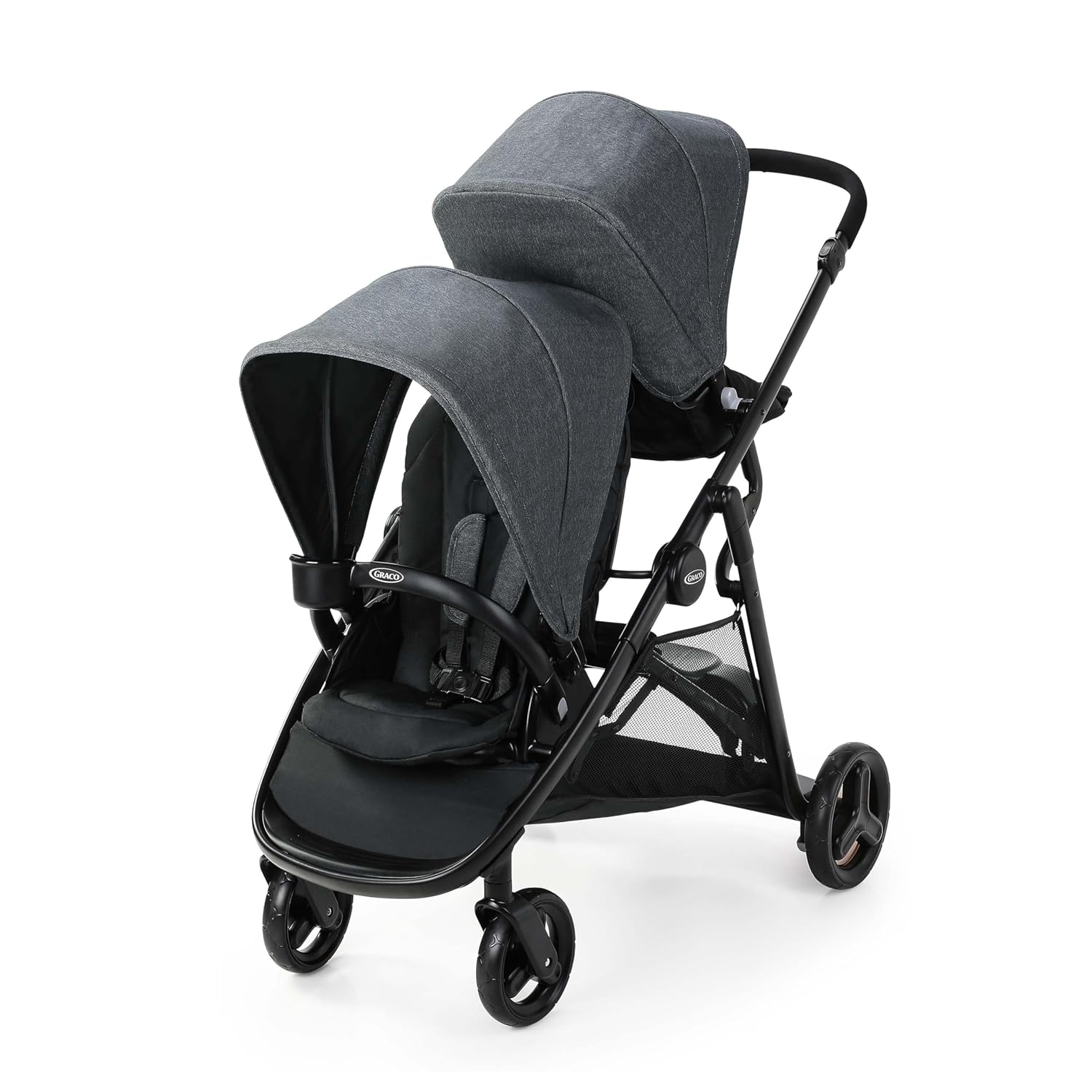 Poussette double Graco Ready2Grow 2.0 avec banquette et plateforme pour position debout (Rafa)