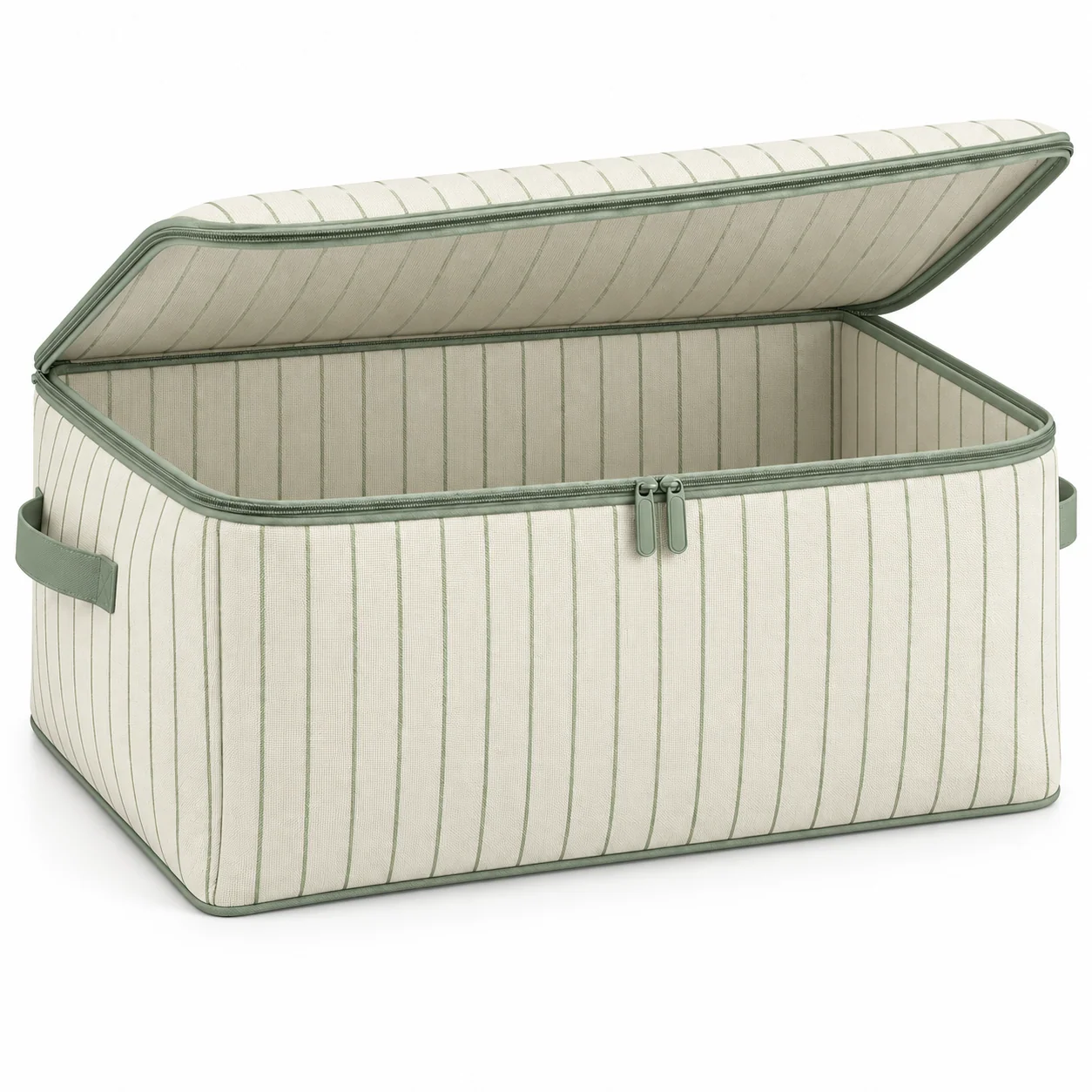 Sage Stripe Seasonal Clothes Storage Bag, Wide
