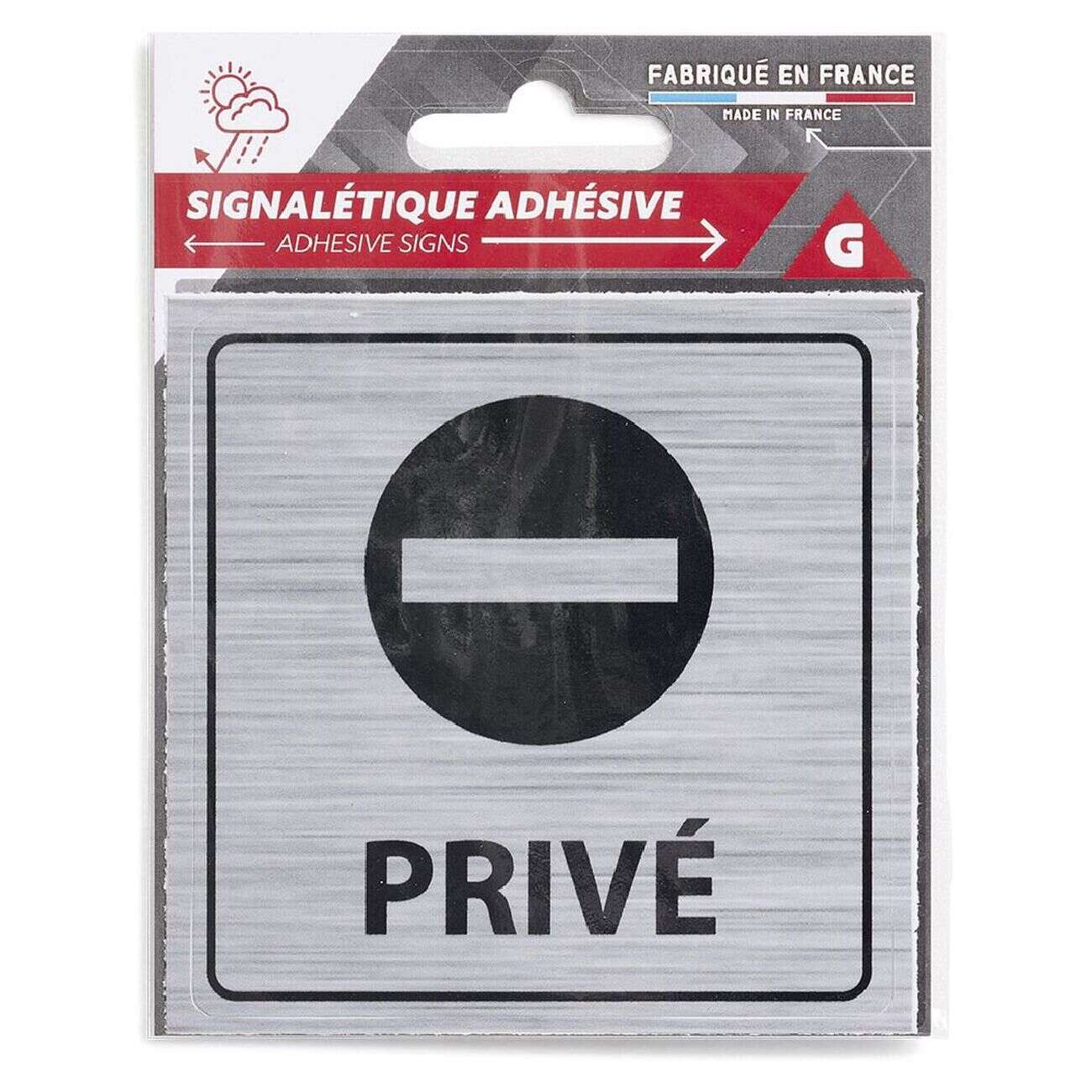 Signalétique adhésive - Sens interdit privé - 8x8 cm