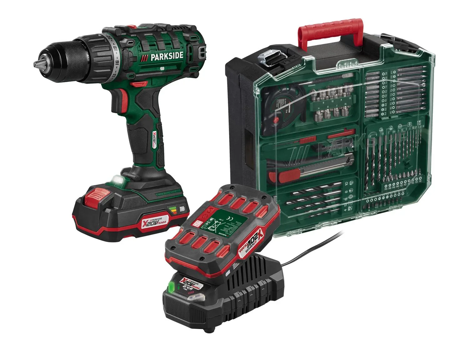 PARKSIDE Set perceuse-visseuse sans fil PABS 20-Li G8 + batterie + chargeur, 20 V
