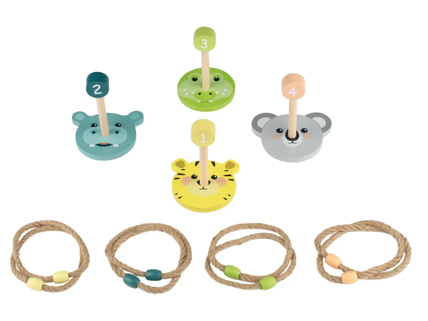 lupilu Jeu de quilles animaux ou Jeu de croquet ou Jeu de lancer d'anneaux animaux