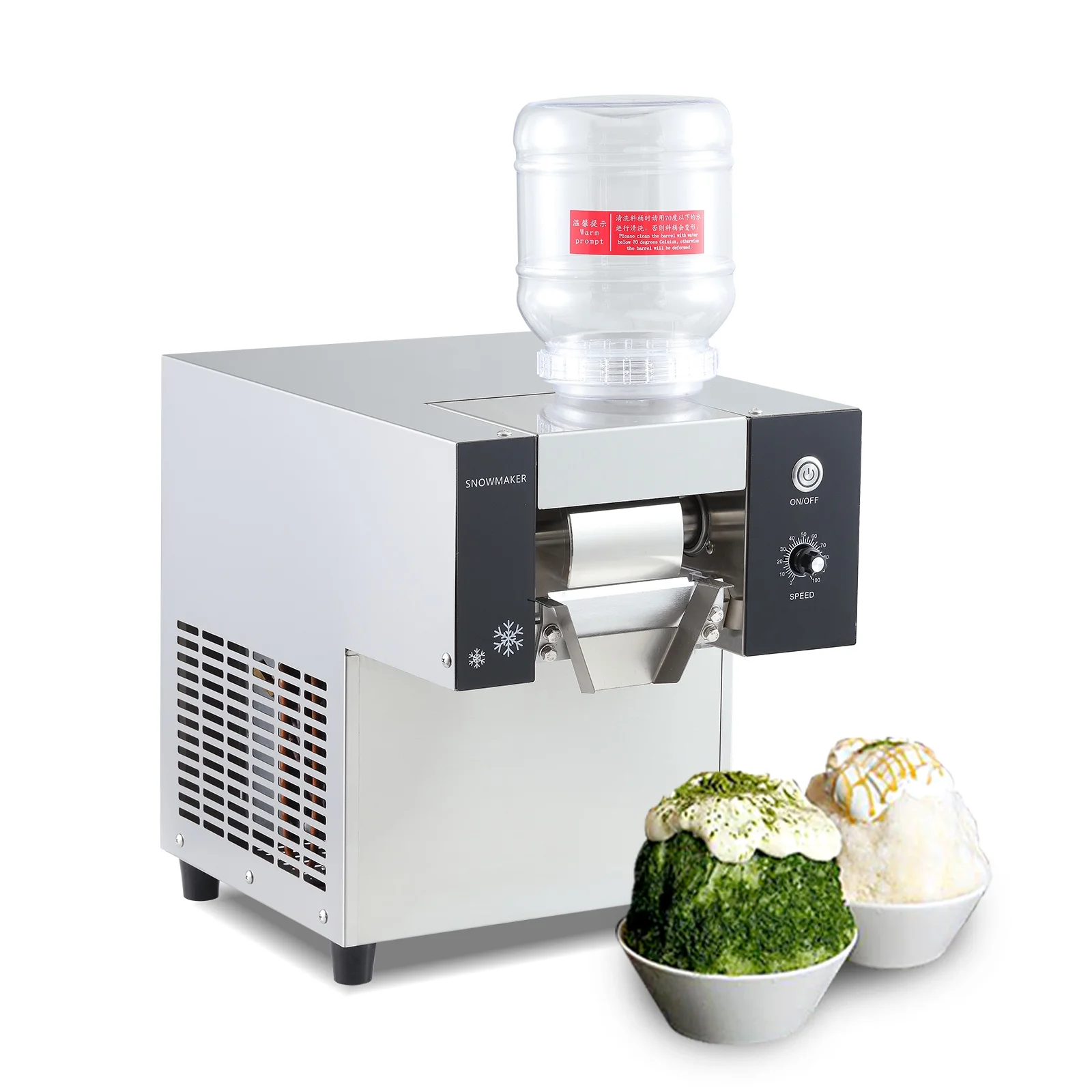 Kolice Commercial Automatically Snowflake Ice Machine, Snow Cone Maker - 374 lb/Day, Air Cooling