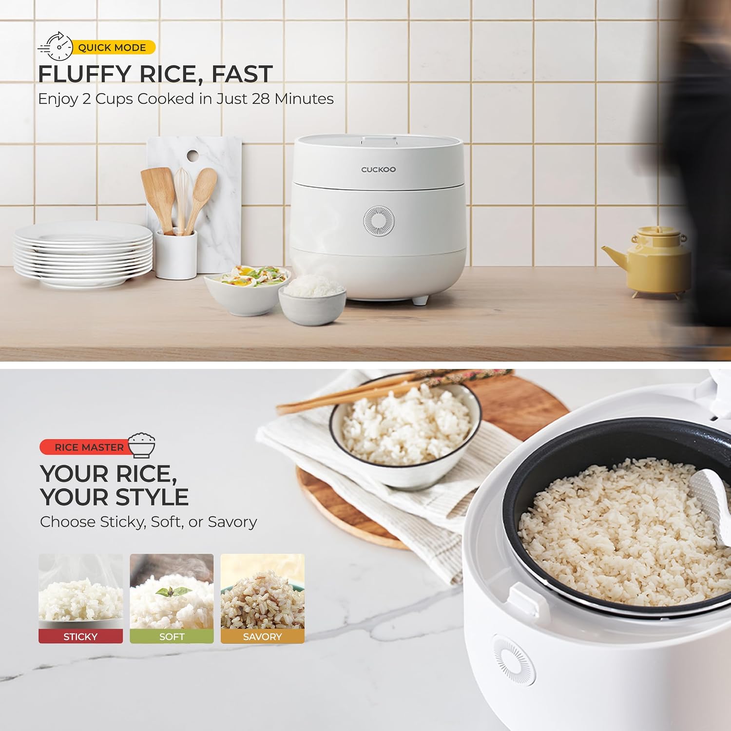 CUCKOO Micom Fuzzy Logic Rice Cooker, 12-Cup Cooked, White, CR-0675FW
