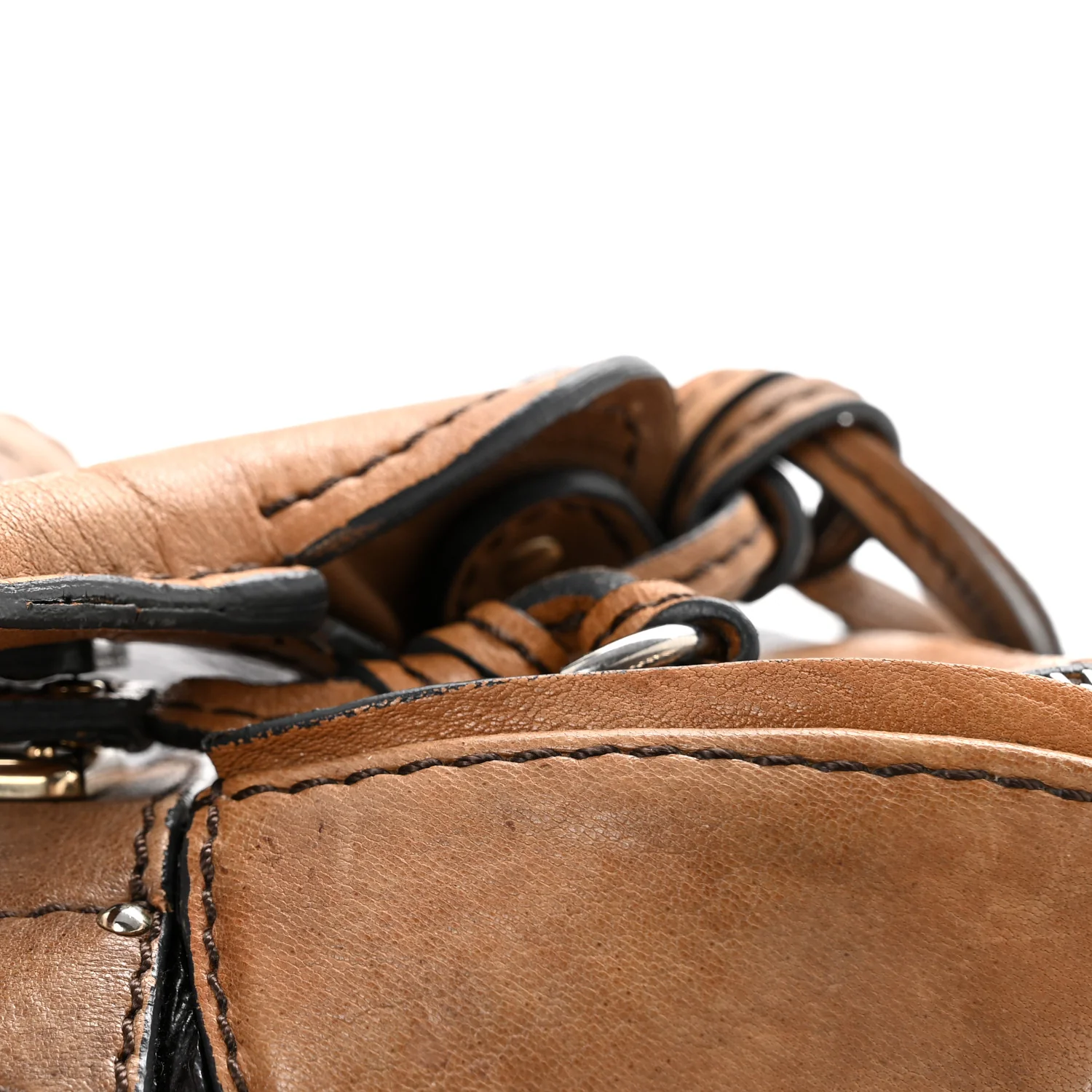 Patent Lambskin Medium Paddington Satchel Dark Brown