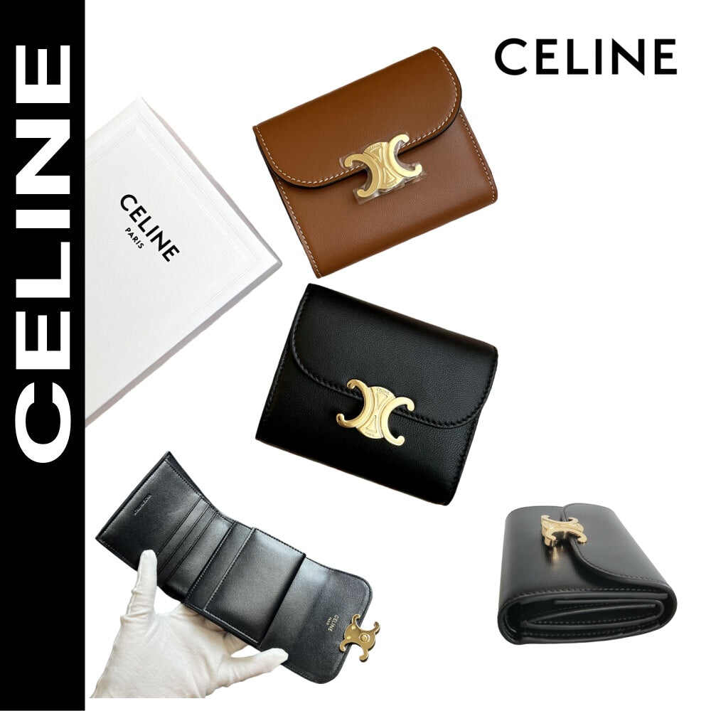 CELINE【セリーヌ】大人気スモール フラップ トリオンフ 三折り財布