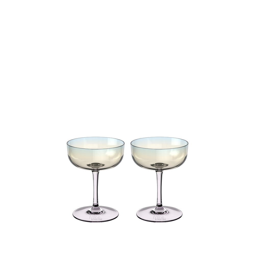 Like Glass Champagne coupe glass - Multi-colored, 4.1 oz, crystal glass