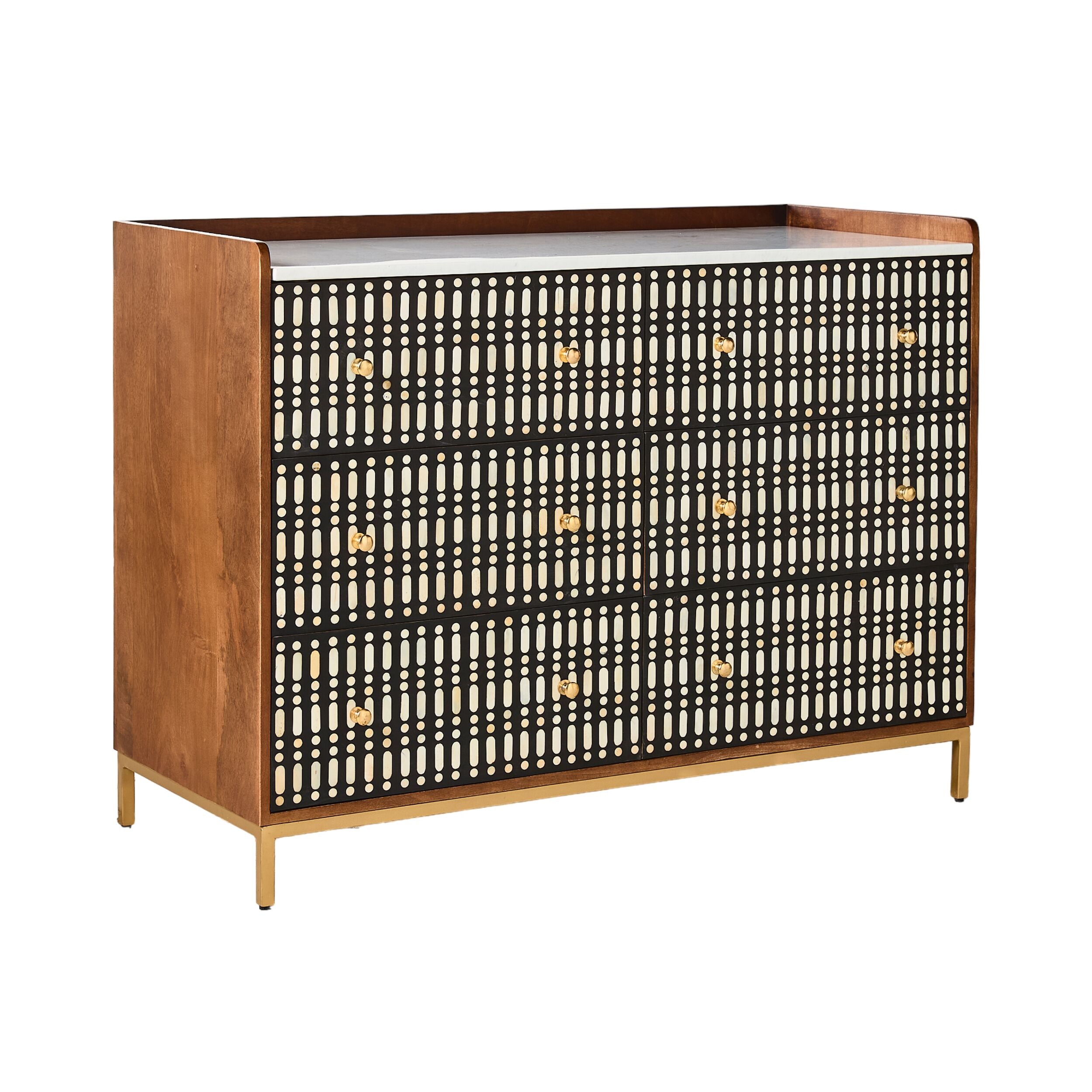 Sadara Bone Inlay 6 Drawer Chest