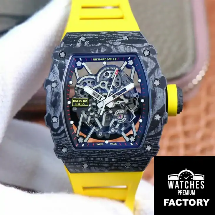 Richard Mille RM35-02 ZF Factory Yellow Rubber Strap