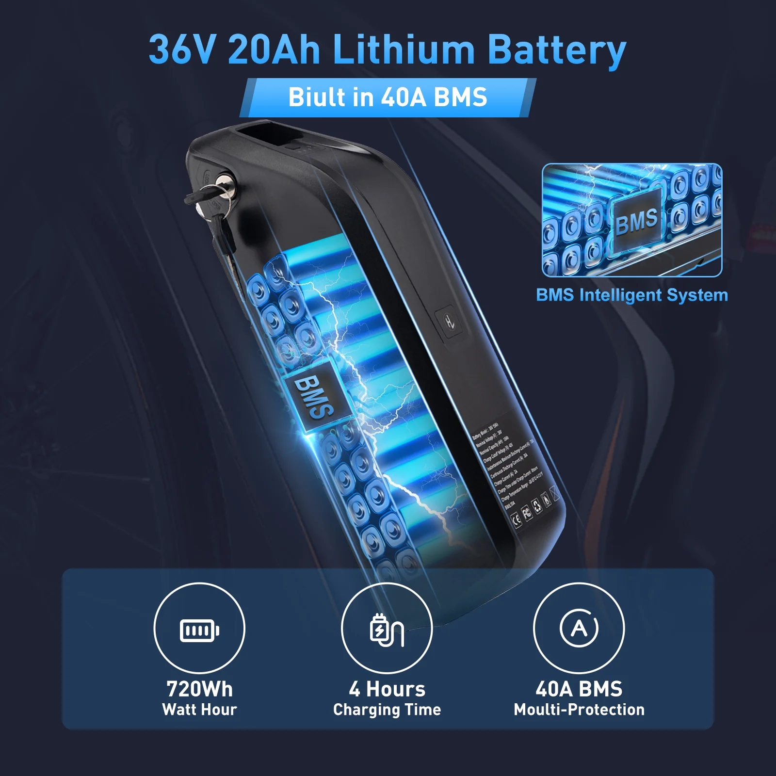 4Pin 36V 20AH Battery Electric Scooter Battery 750W 36V Ebike Battery for Adult Electric Bike Motor(36v20ah) - Image 7