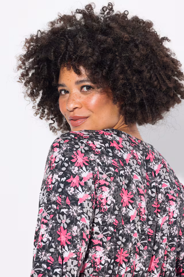 A-line maxi dress with camouflage floral print