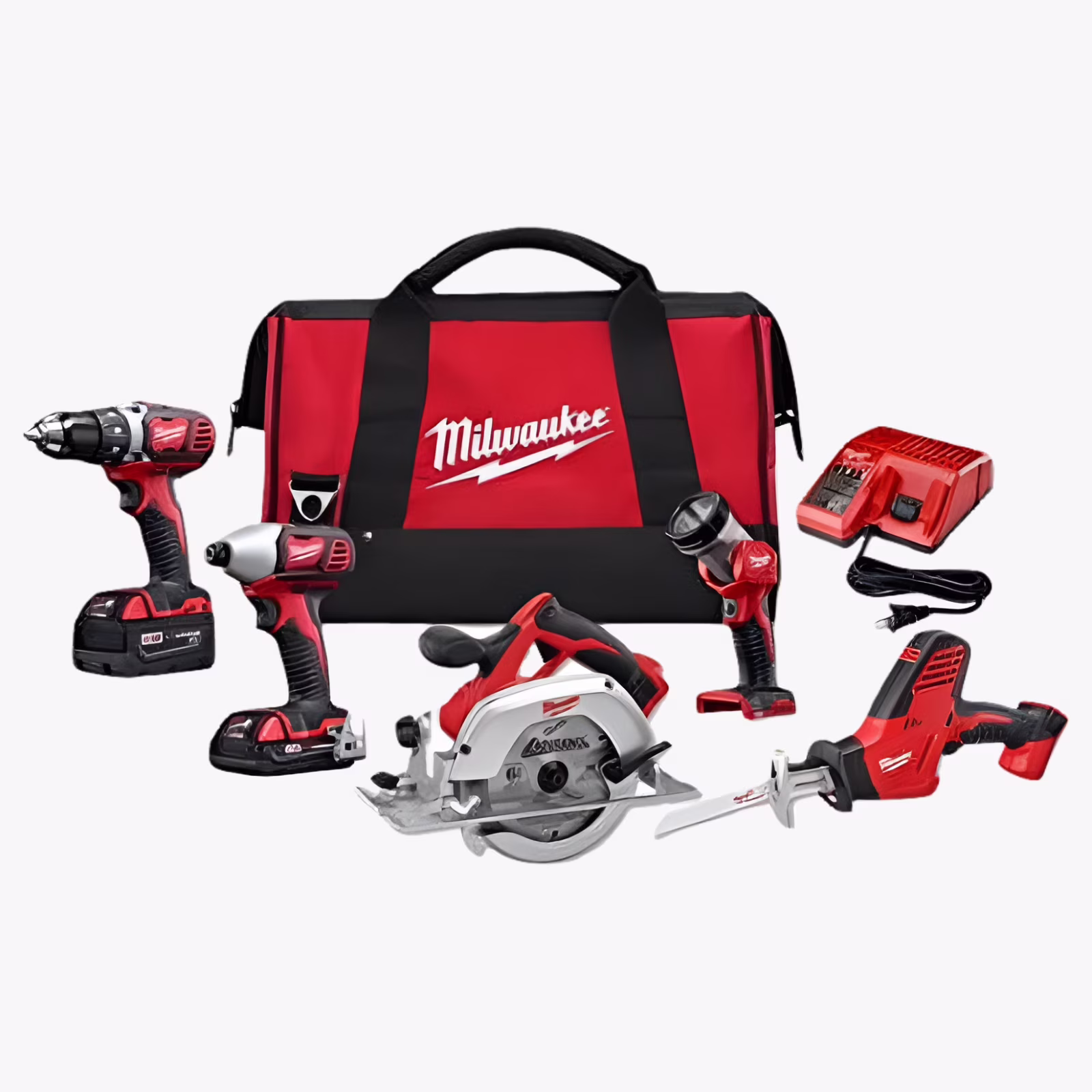 Milwaukee M18 18V Lithium - Ion Cordless Power Tool Set, 5 Pack