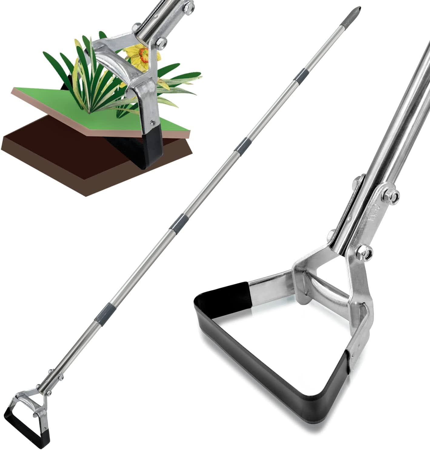 Hortem Hoe Garden Tool, 69 Stirrup Hoe Long Handle Heavy Duty, Multipurpose for Clean Weeding, Cultivating, Gardening