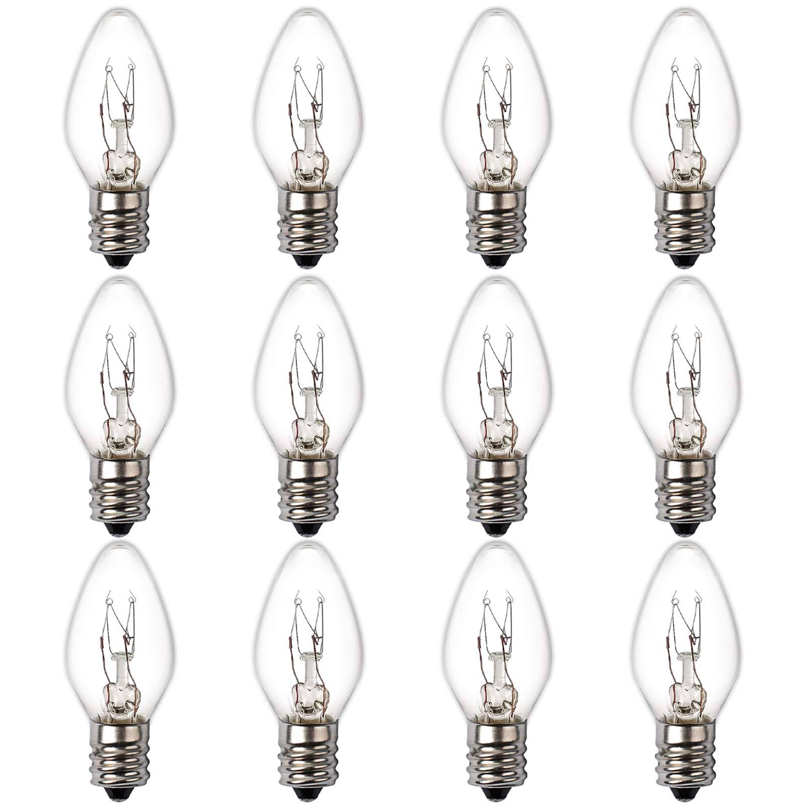 Esslife MKTBA 15 Watt Himalayan Salt Lamp Bulbs, 12Pack Dimmable Rock Salt Night Light Bulbs with E12 Base for Salt Lamps, Scentsy Warmer Wax Diffuser, Candle