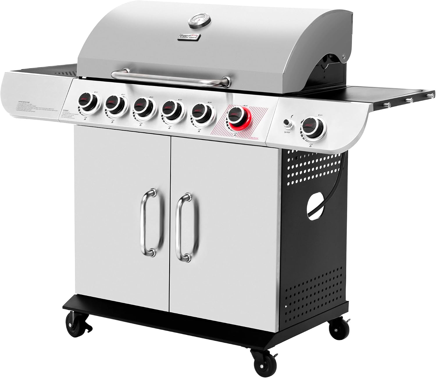 Royal Gourmet SG6002R 6-Burner Propane Gas Grill with Side Burner, Silver