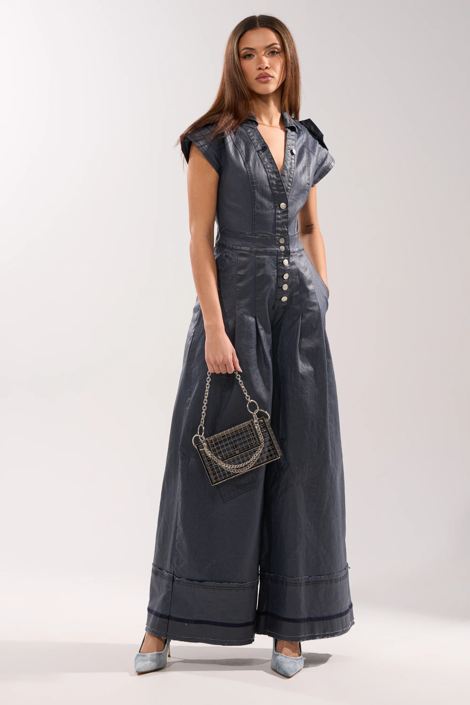 RONNIE DENIM JUMPSUIT - Akira Store