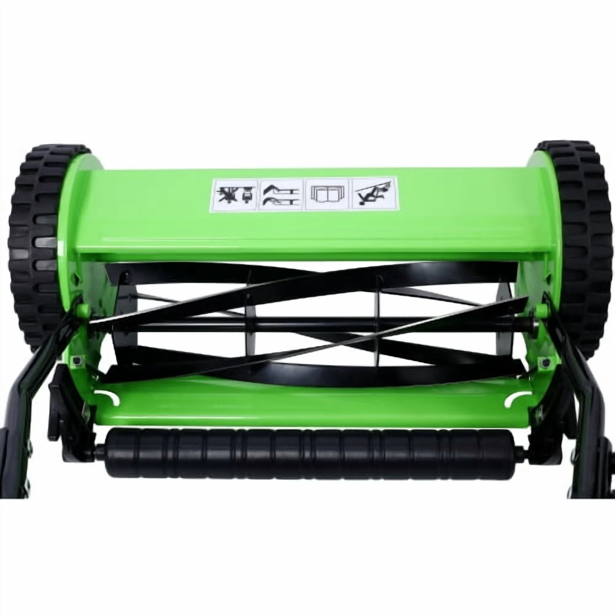 14-Inch Push Reel Lawn Mower, 5-Blade with Grass Catcher, Adjustable Height, Manual, Green - Image 5