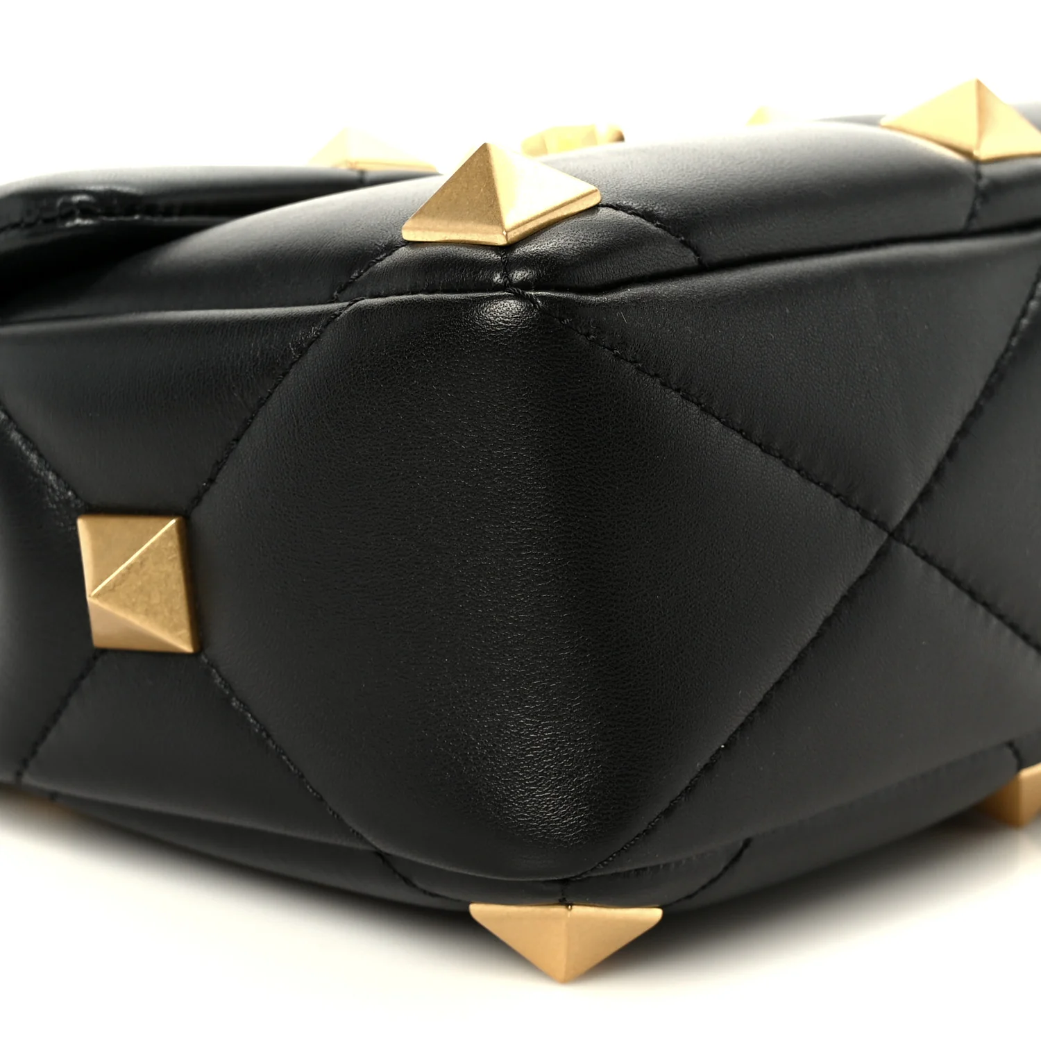 Nappa Medium Roman Stud Shoulder Bag Black