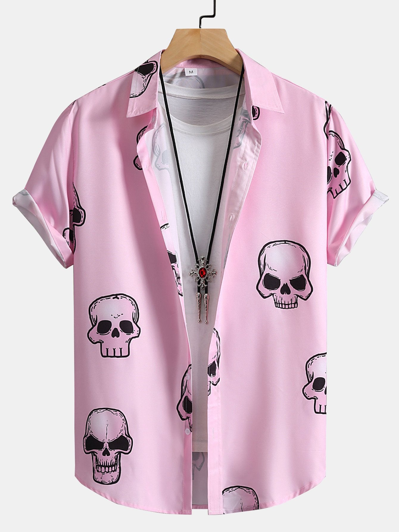 Chemise boutonnée à imprimé tête de mort