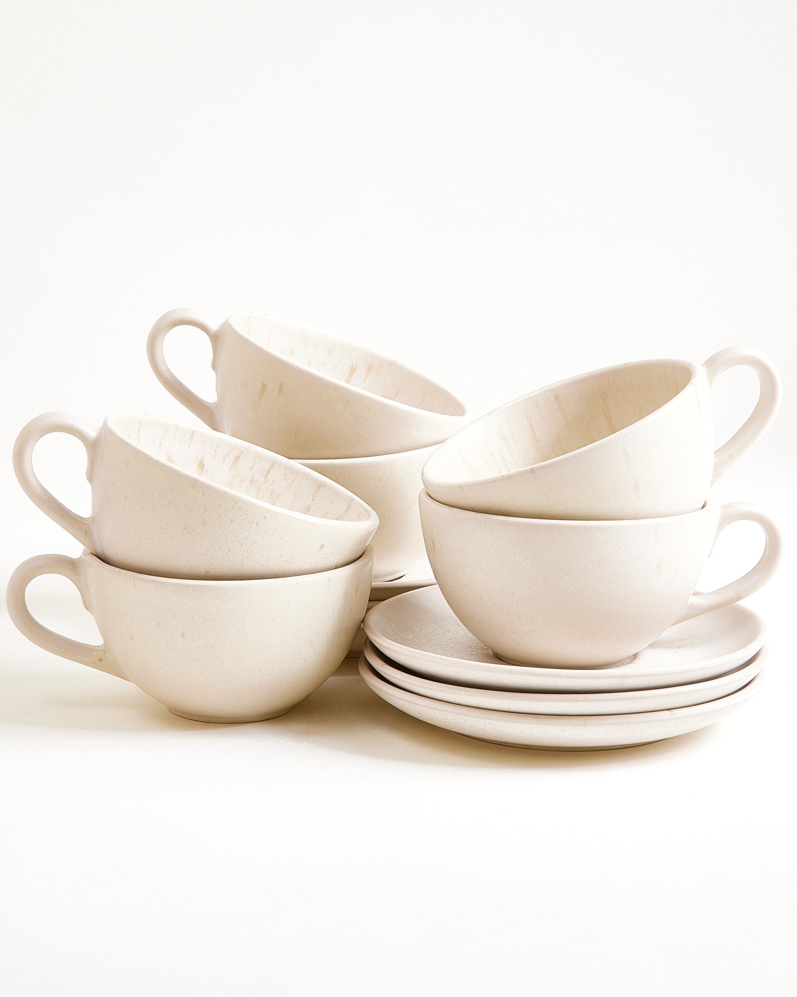 SINTRA - LARGE TEA MUG & SAUCER CLASSIC SAND SET OF 6