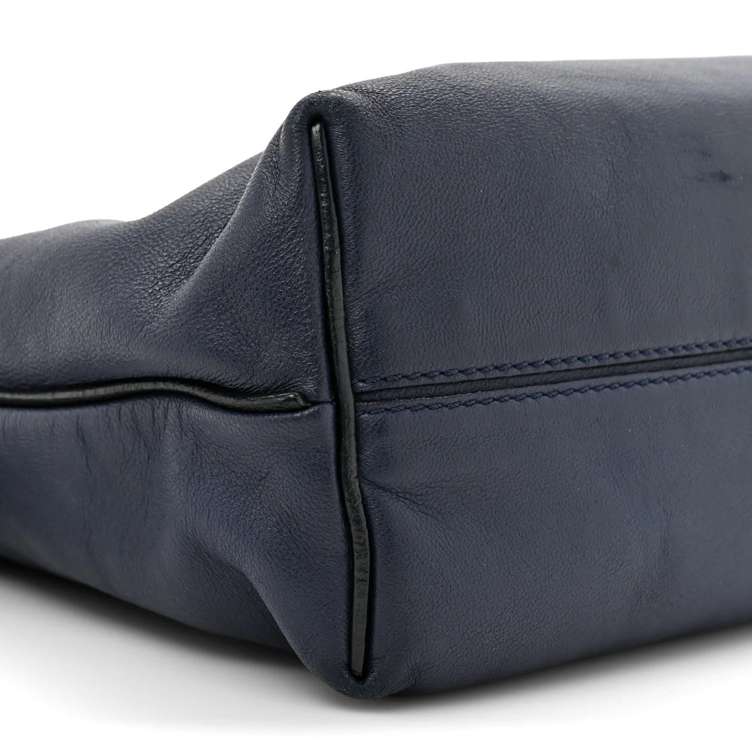 Calfskin Mini Flamenco Knot Clutch Abyss Blue