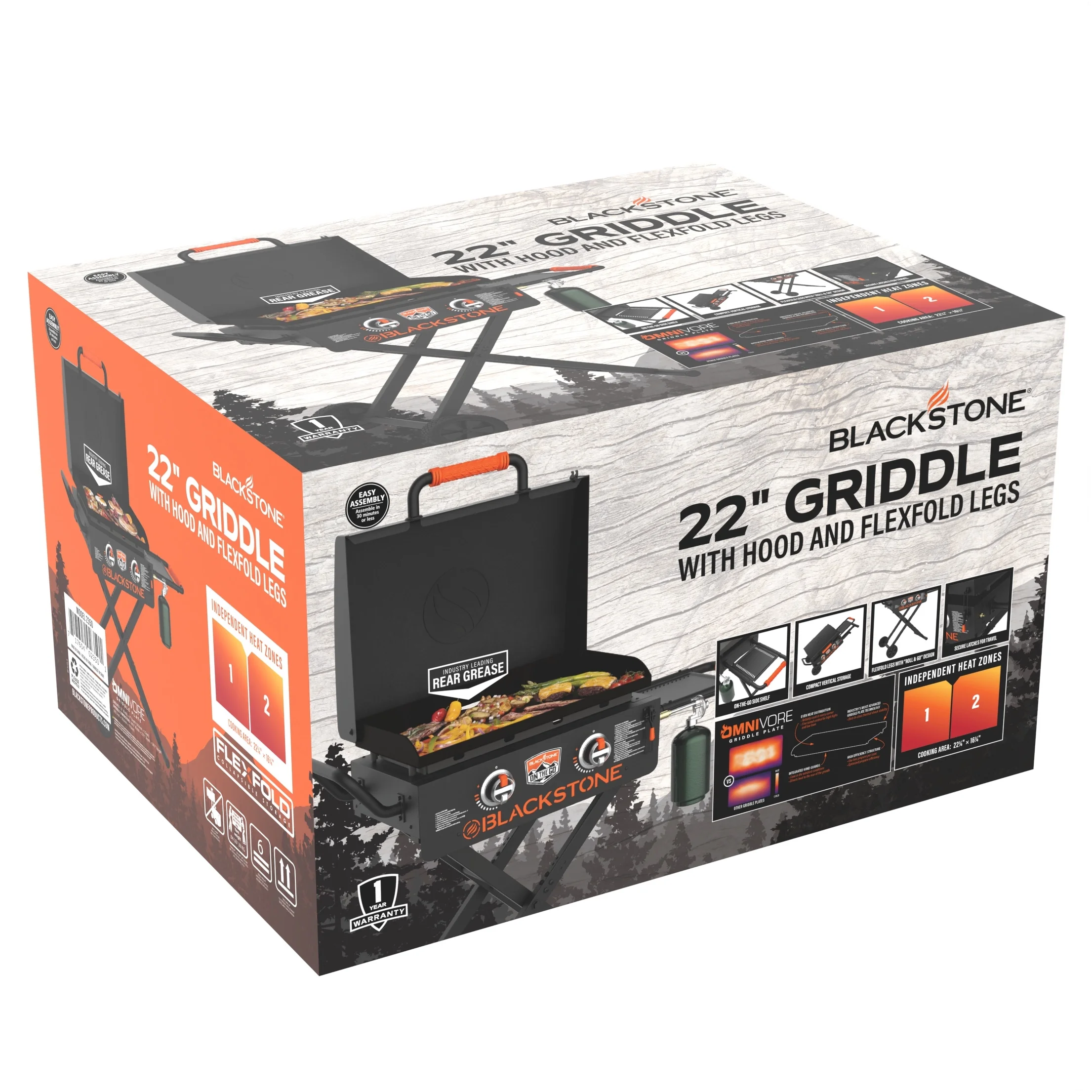 Blackstone on - the - Go 2 - Burner 22 Propane Omnivore Griddle with Flexfold Legs