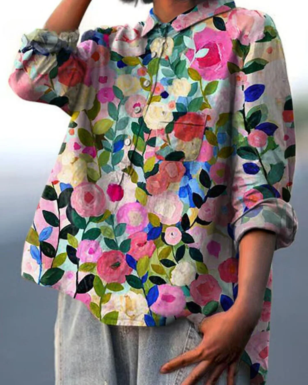 Lila - Blouse Florale Élégante
