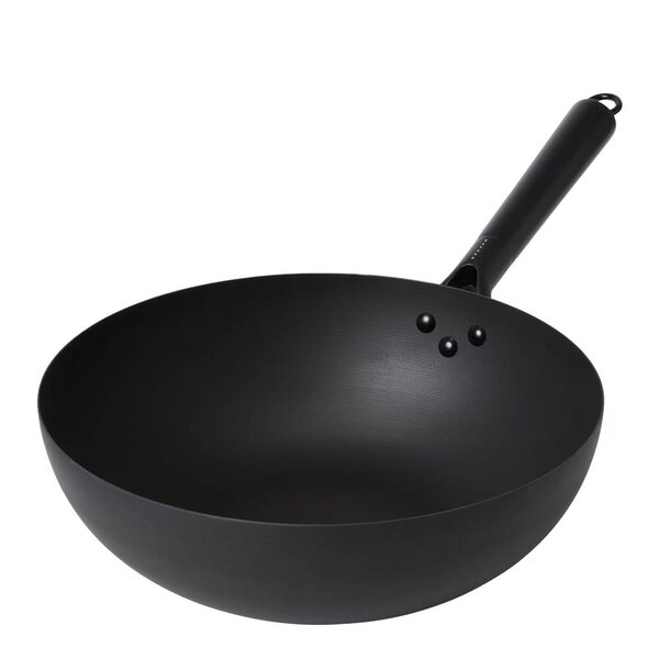 Wokpanne karbonstål 32 cm svart
