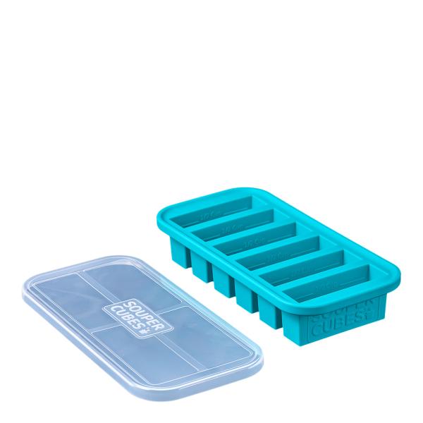 Fryseform med lokk silikon 6x125 ml blå