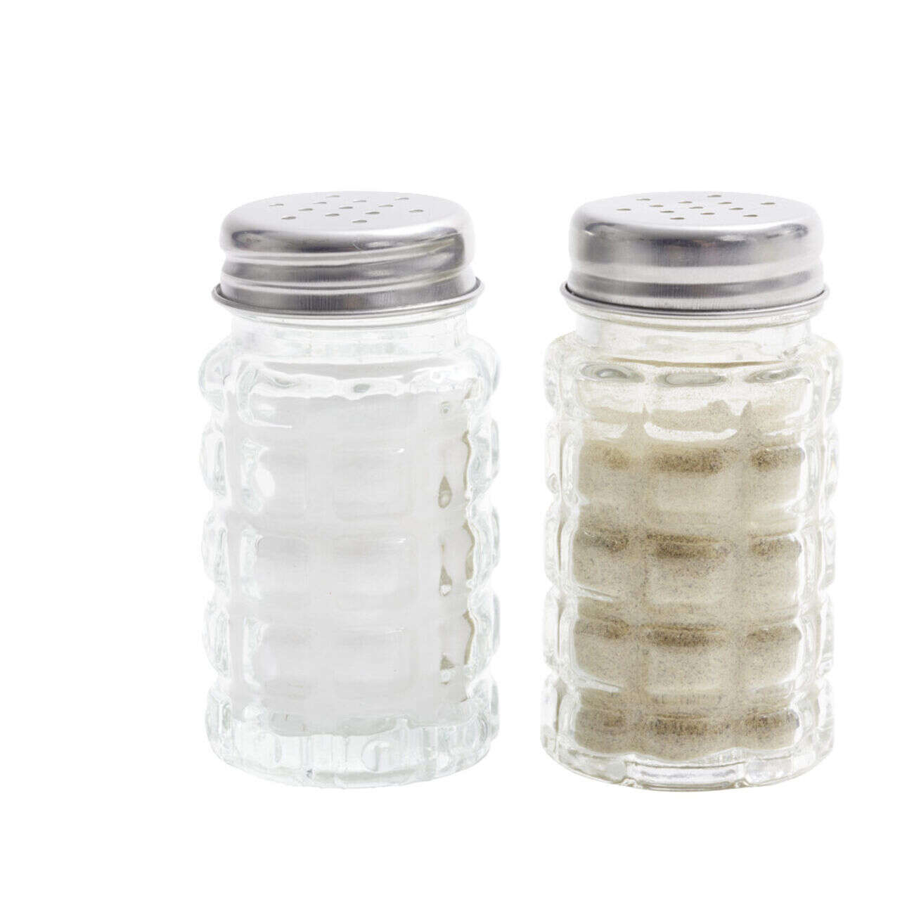 Salière et poivrière de table en verre et inox 50ml