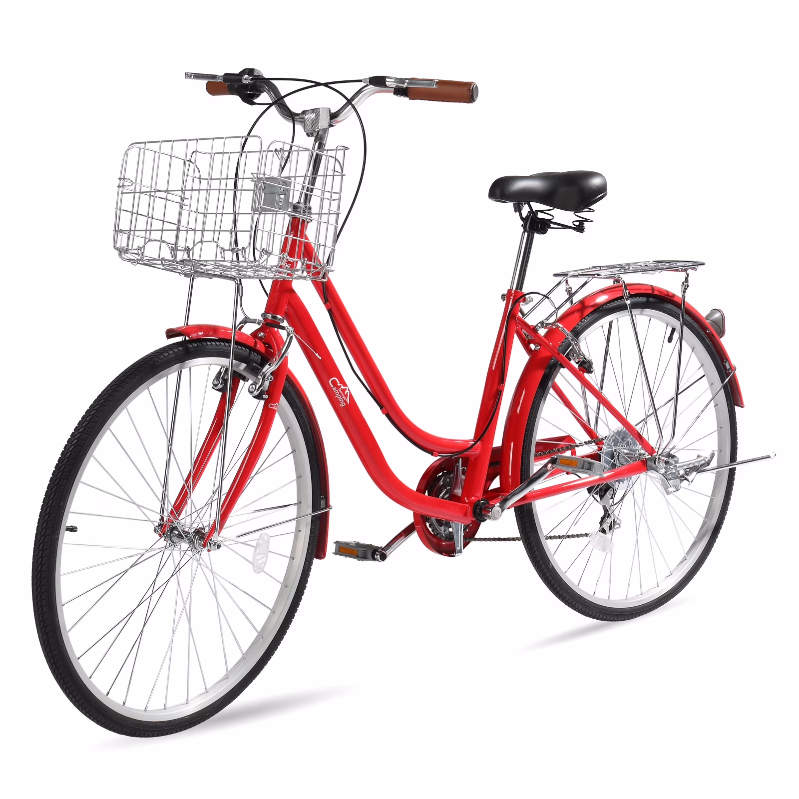 26in Urban Commuter City Bike, 7 Speed Adult Road Bicycle, Pink(Pink) - Image 3