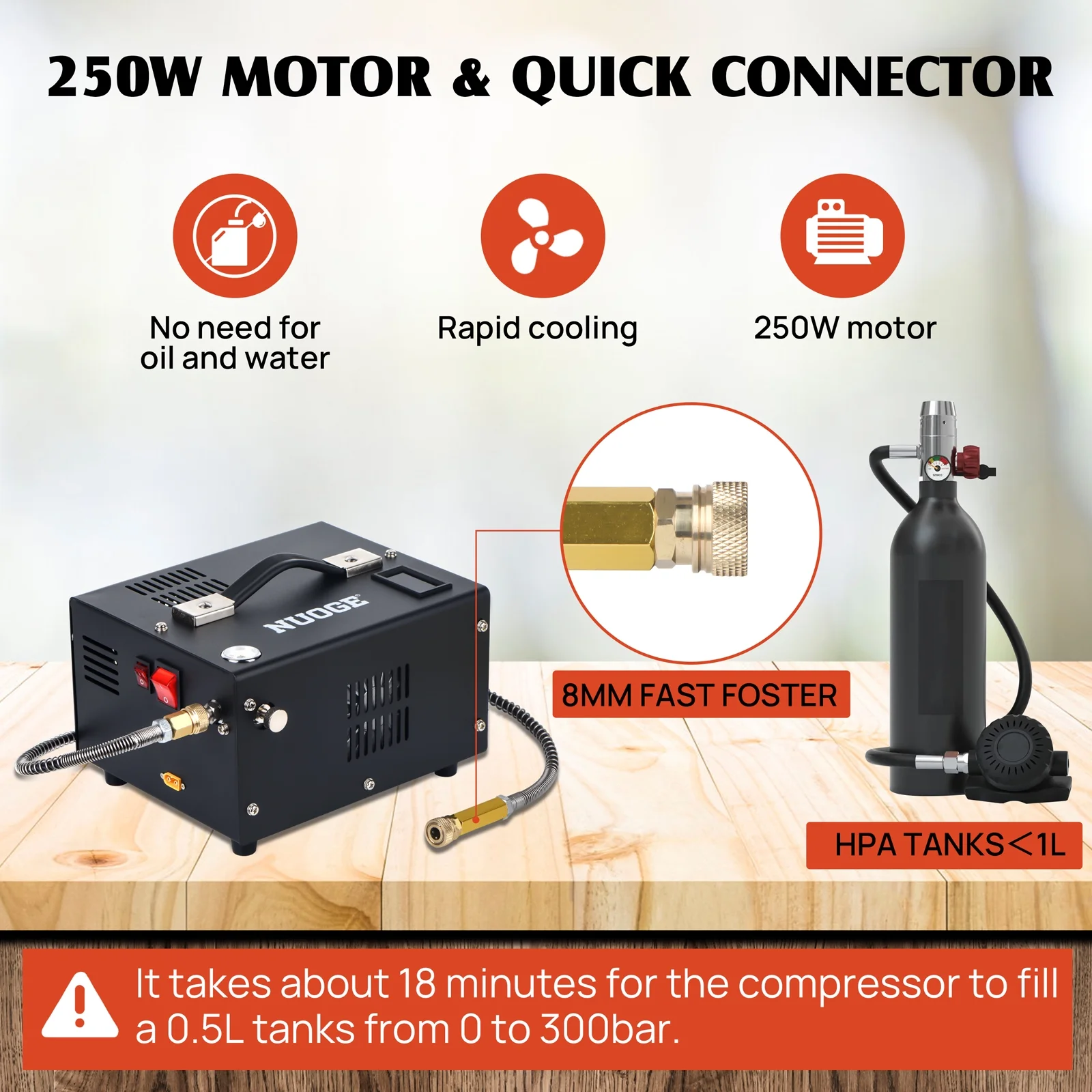 Pcp Air Compressor,4500Psi 12V DC or 110V AC W/Converter Paintball/Scuba Tank Compressor Pump - Image 3
