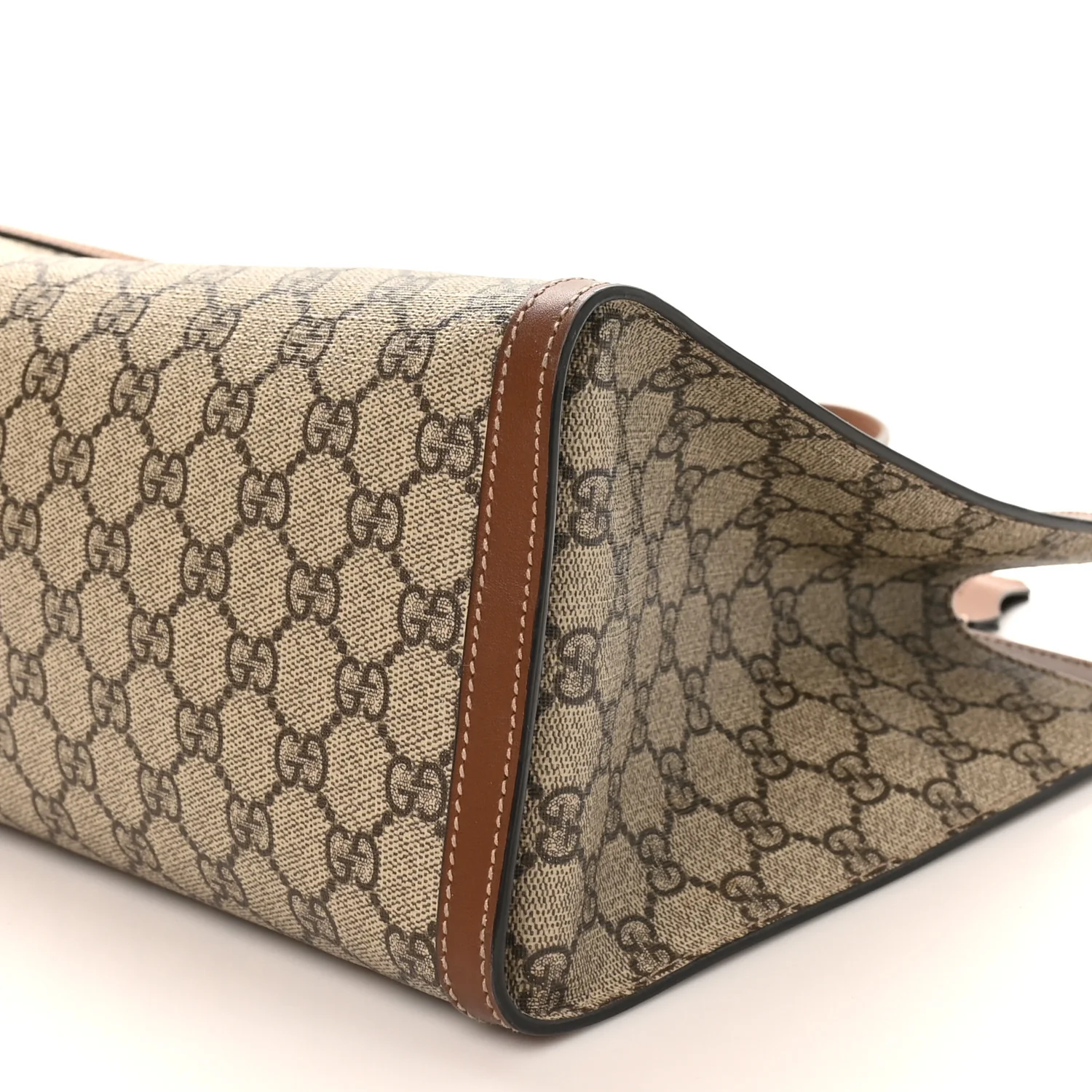 GG Supreme Monogram Medium Padlock Tote Beige Cuir