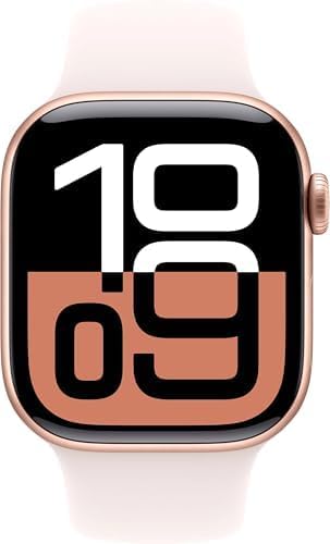 Apple Watch Series 10 [GPS  46mm] - Rose Gold Aluminum Case with Light Blush Sport Band  S/M (Renewed Premium)