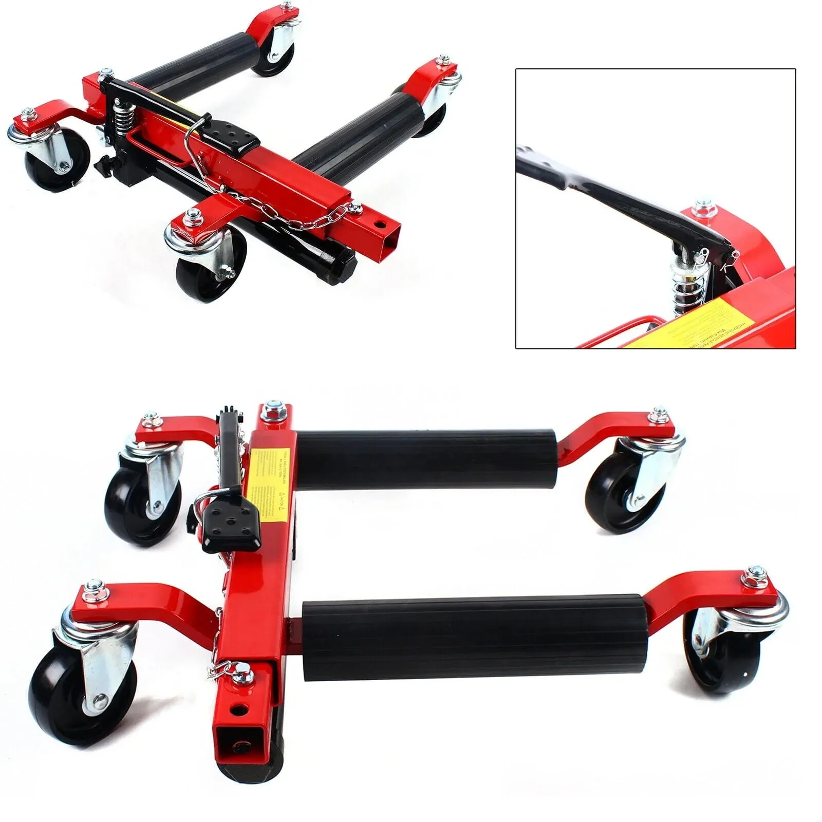 1500LB Hydraulic Positioning Car Wheel Dolly Jack Lift Auto Vehicle Moving Hoist