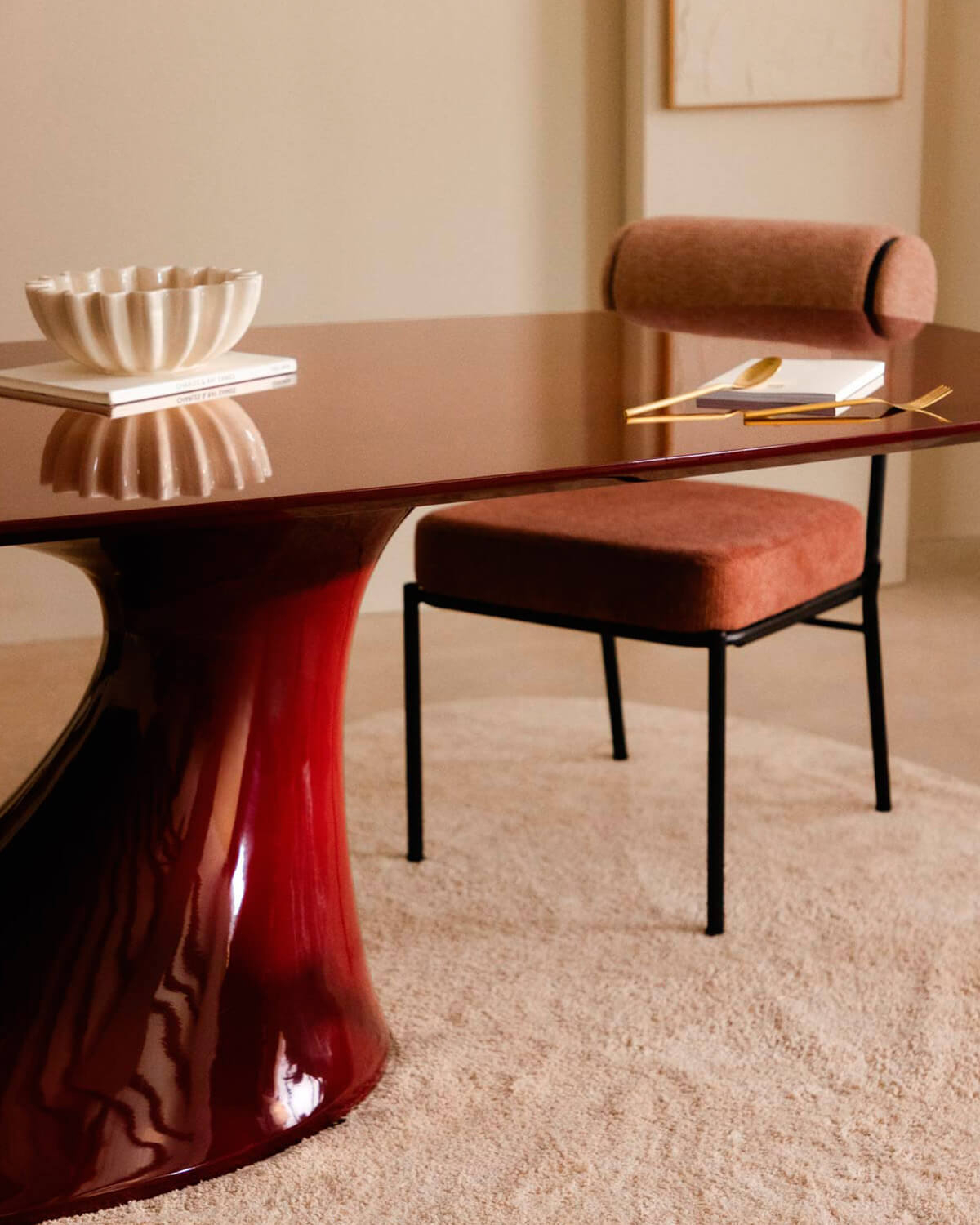 Set Flawas - Elin - Set de Mesa de Comedor Rectangular de Madera (220x100 cm) Cool Flawas y 4 Sillas de Tela Elin