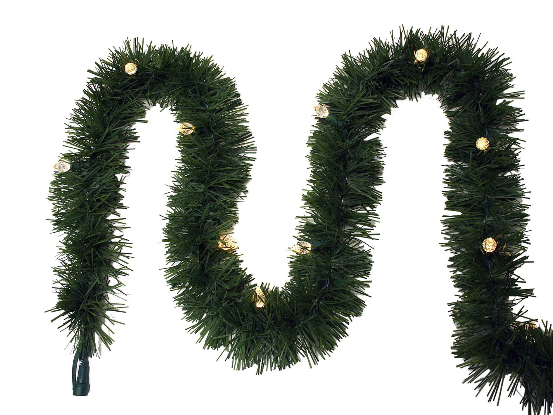 GE Indoor/Outdoor Pre-Lit 25-ft Pine Garland with Color Changing LED Lights 84520lo