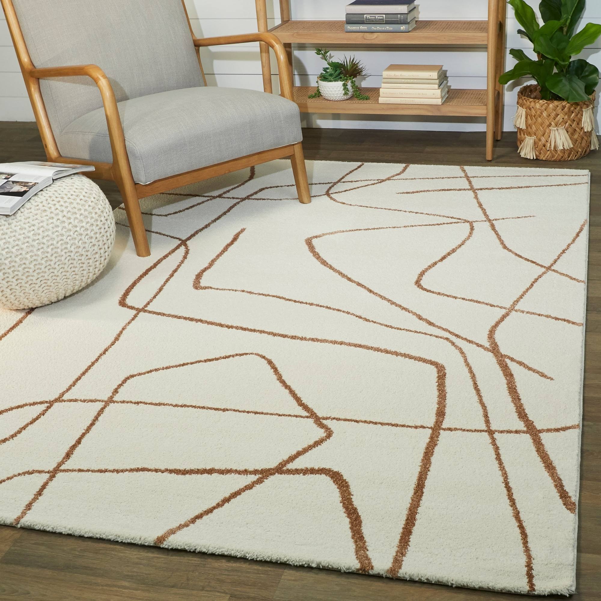 Balta Descartes Abstract Modern Area Rug - Rust - 7'10