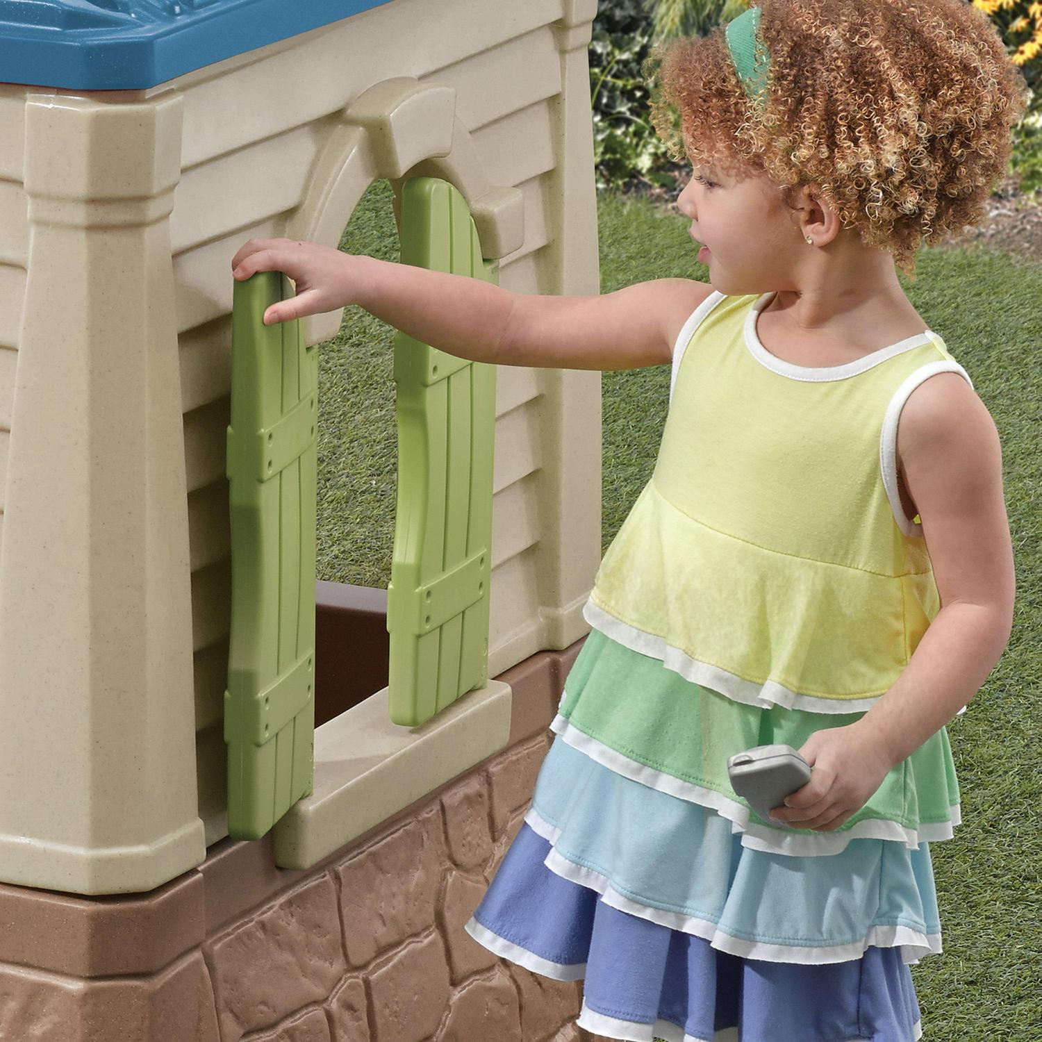 Happy Home Cottage Grill Brown Playhouse Plastic Kids Outdoor Toys Image 7