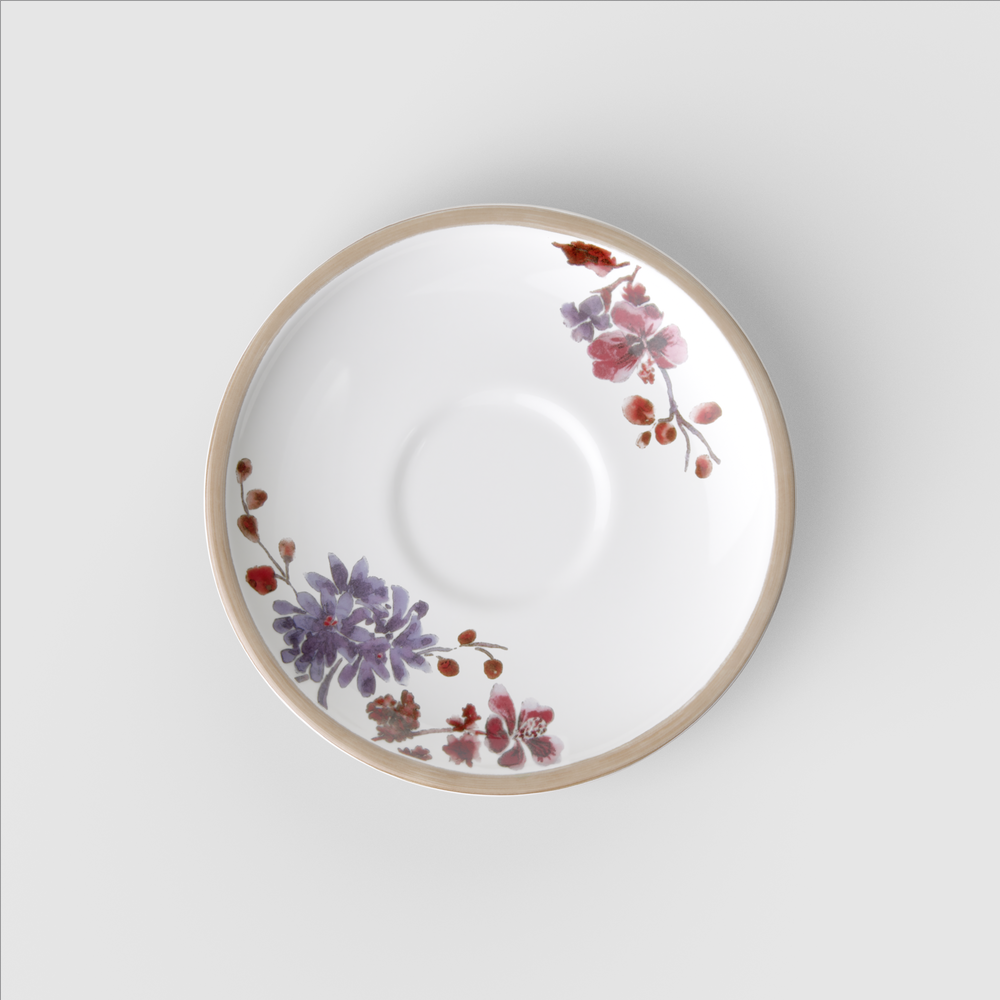 Artesano Coffee cup saucer - Multi-colored, 6.2'', Premium Porcelain