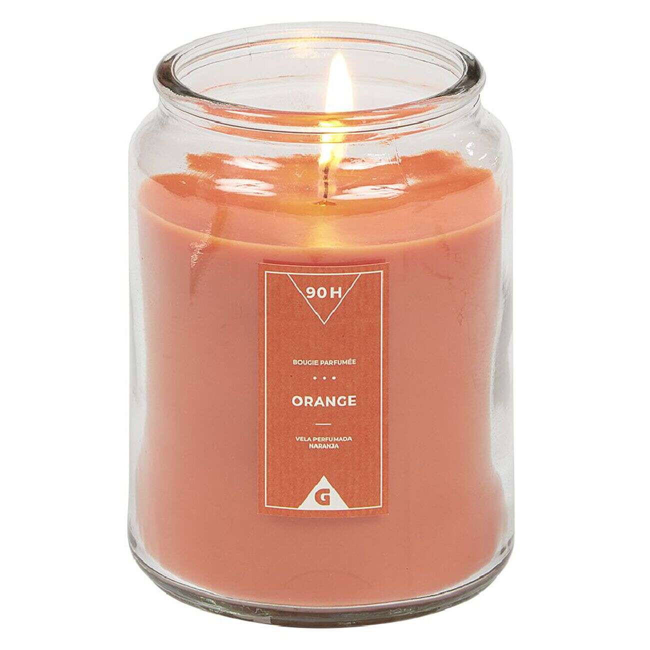 Bougie dans bocal orange Ø9,5 cm