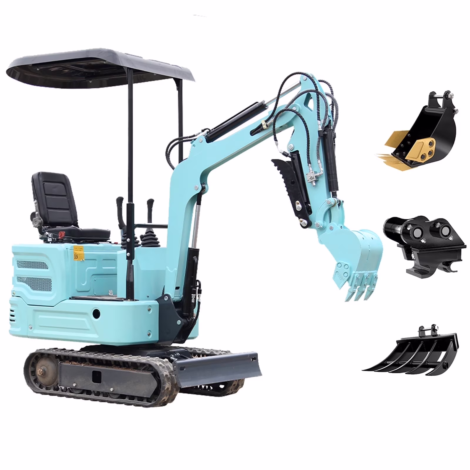 BisonTek  1.4 Ton Mini Excavator With Kubota Twin-Cylinder Diesel Engine, Compact Excavator for Gardening, Landscaping, and Indoor Use, EPA certified
