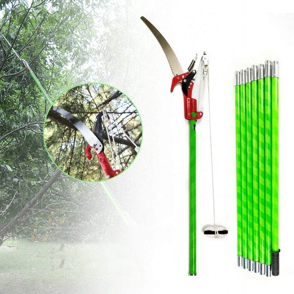 26 Feet Length Pole Saw Hand Tree Trimmer Manual Pole Cutter Branch Pruner for Yard,Lawn & Garden