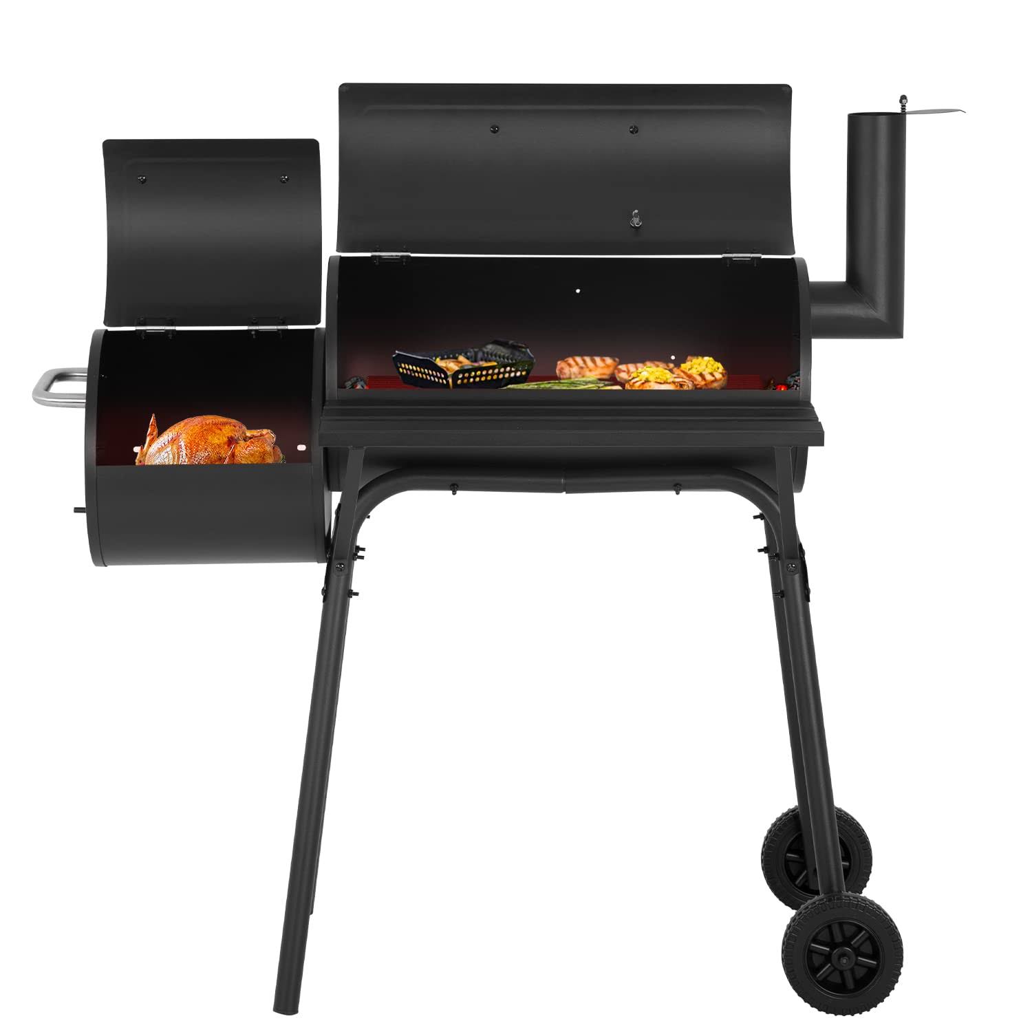 43 Charcoal Grills Outdoor BBQ Grill Camping Grill American Braised Roast Portable Grill Offset Smoker for 6-10 People Patio Backyard Camping Picnic