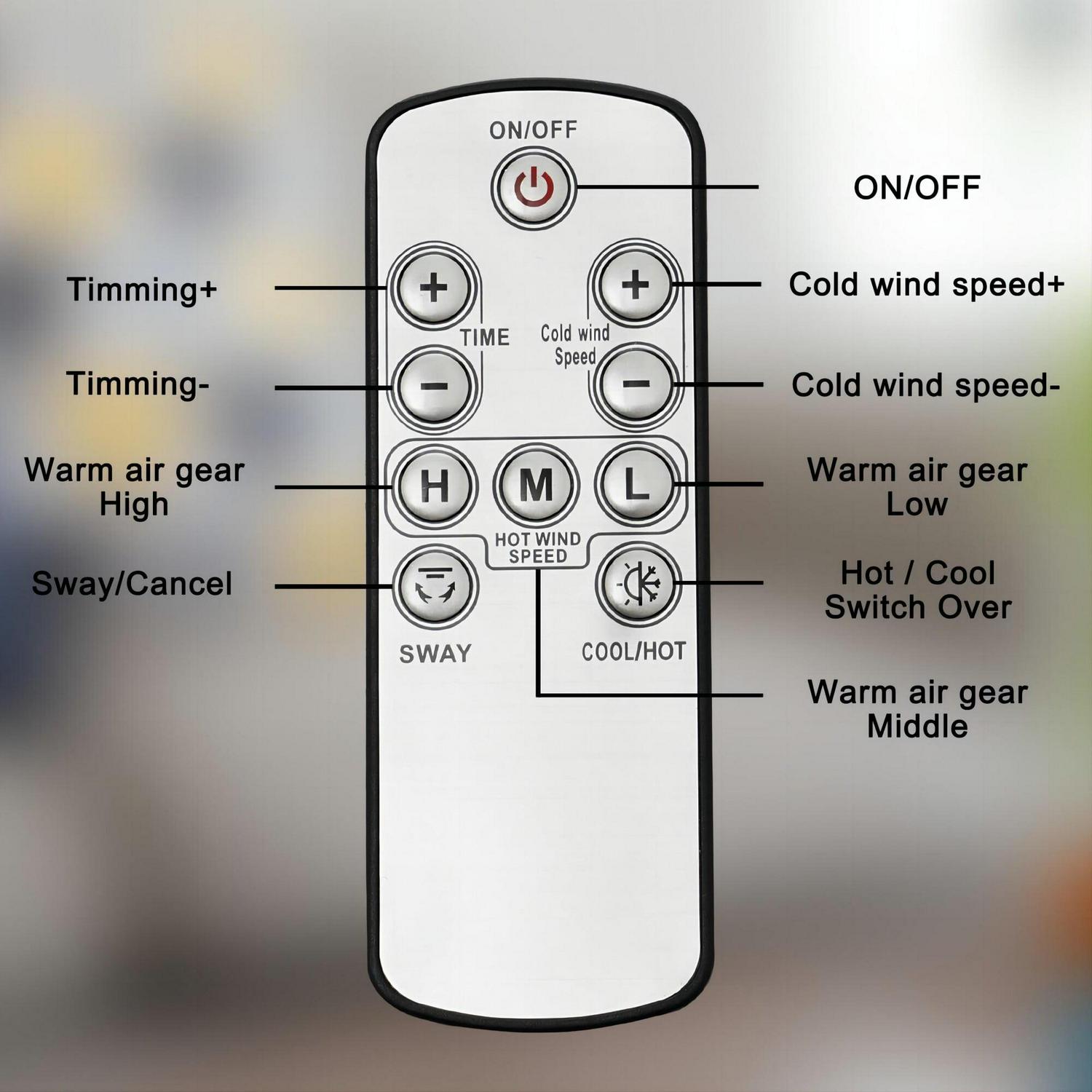 32 inch Bladeless Tower Fan. 9h Timer 10 Speeds With Remote Control. Air Circulator Fan For Home Air Conditioner - Image 5